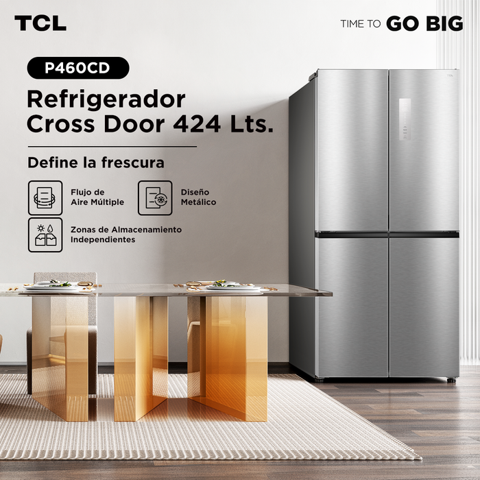 Refrigerador Cross Door TCL 424 Litros P460CD