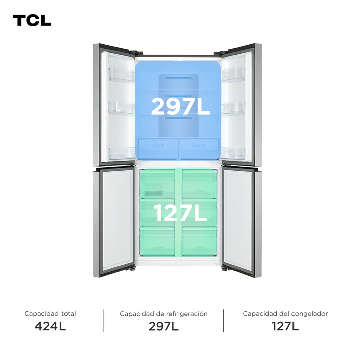 Refrigerador Cross Door TCL 424 Litros P460CD