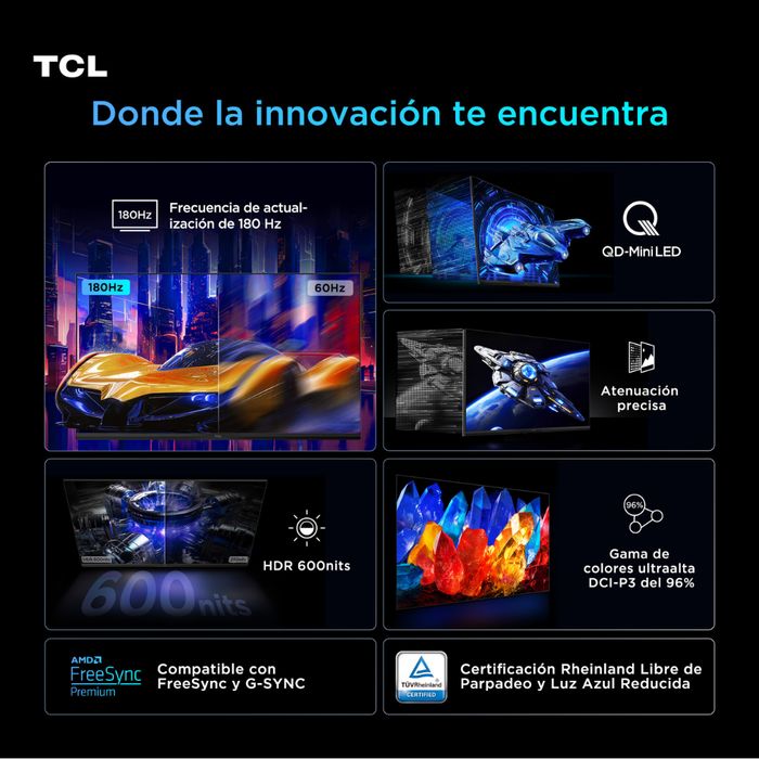 Monitor Gamer TCL 32" QD-Mini LED 32G64 QHD 180Hz