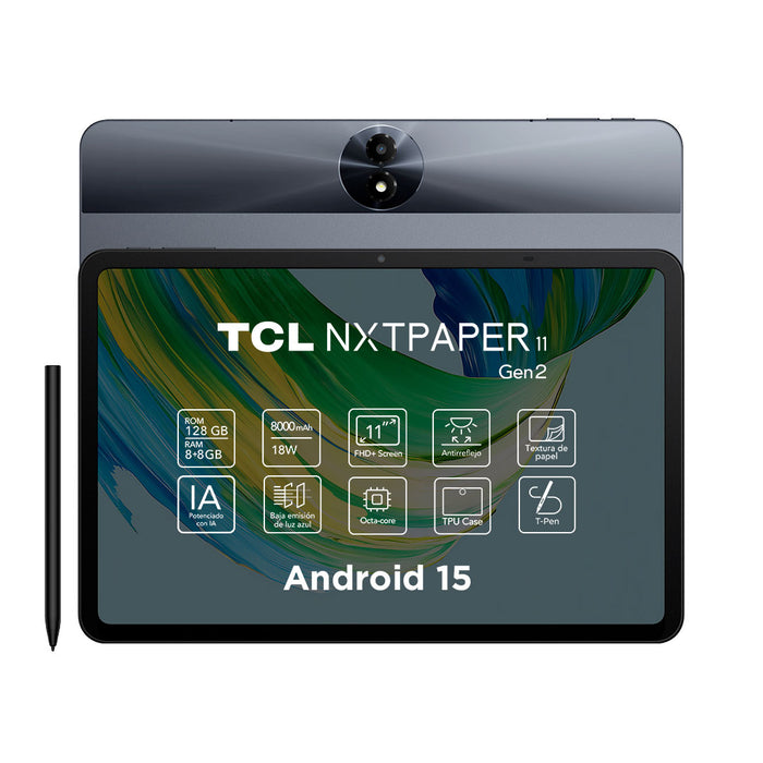 Tablet TCL NXTPAPER 11 Gen2 128GB + 8GB Lápiz + Flip Case