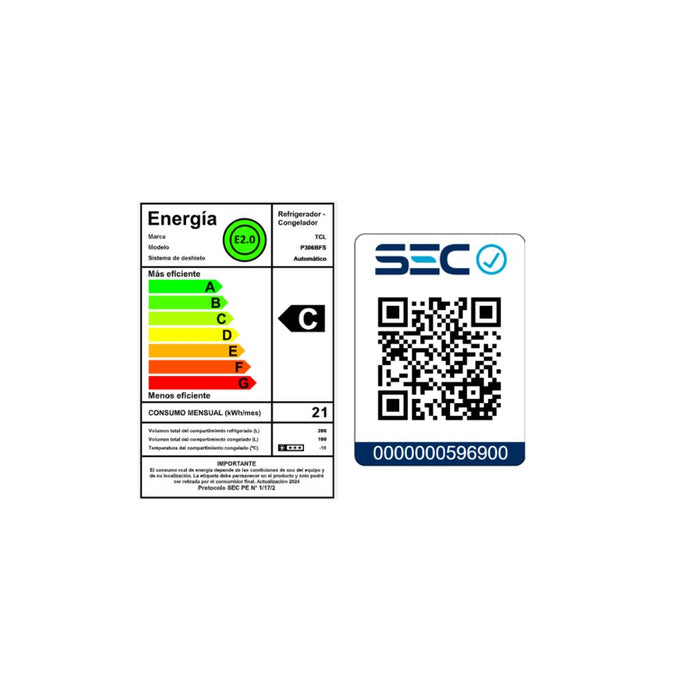 Refrigerador Bottom Freezer No Frost 306L P306BFS
