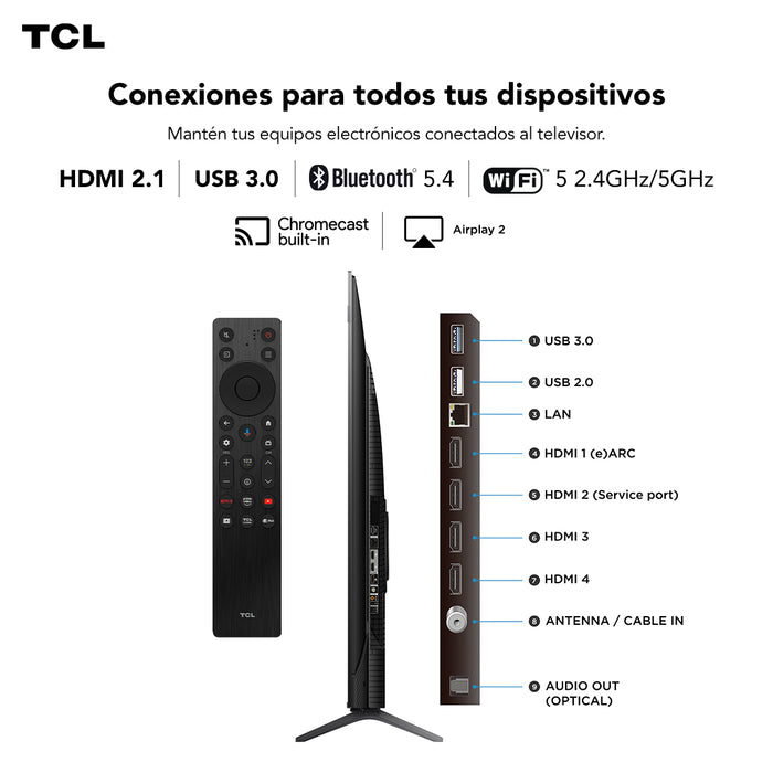 Smart TV 85" TCL 4K UHD QLED 85P8K
