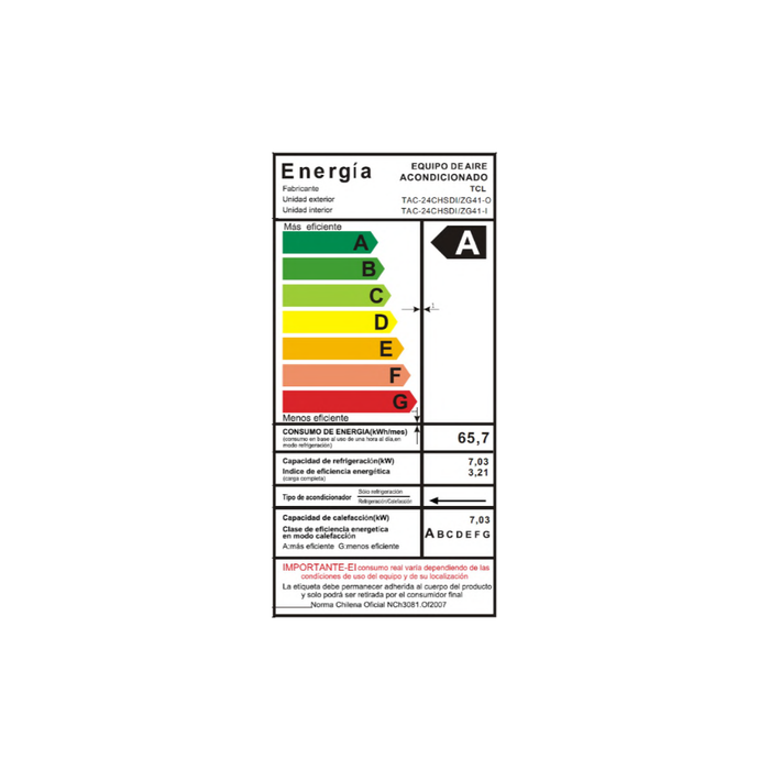 Aire Acondicionado Inverter SaveIN Black AI 24000 BTU WIFI