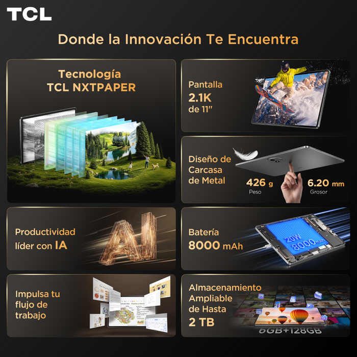 TAB A1 NXTPAPER 256GB / 6GB Octa Core 11" 2.1k 90Hz + Lapiz + Funda