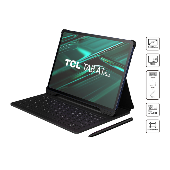 TAB A1 Plus 128GB / 6GB Octa Core 12.2" 2.4k 120Hz + Lapiz + Teclado