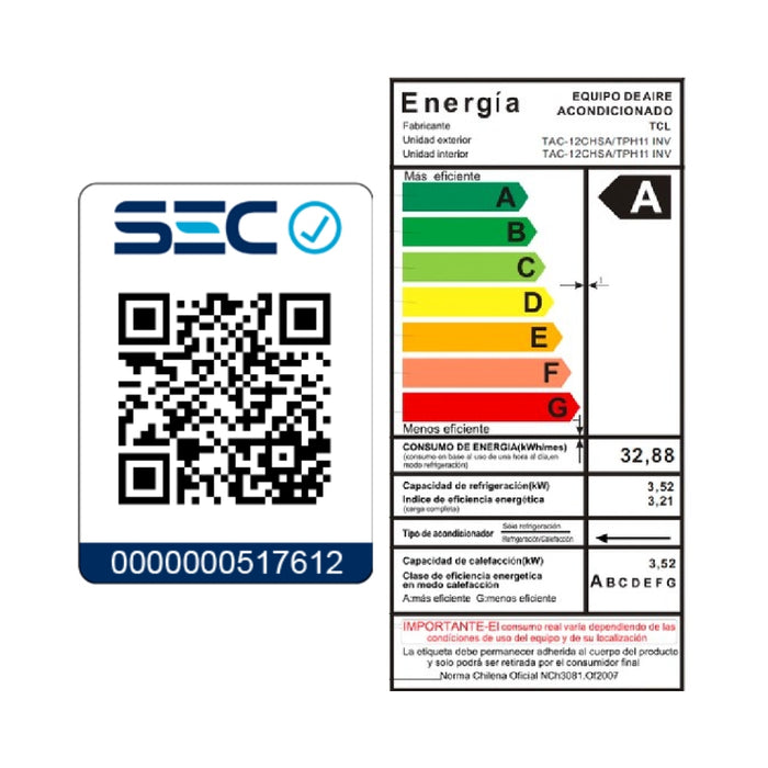 Aire Acondicionado Inverter TCL BreezIN 12000 BTU WIFI