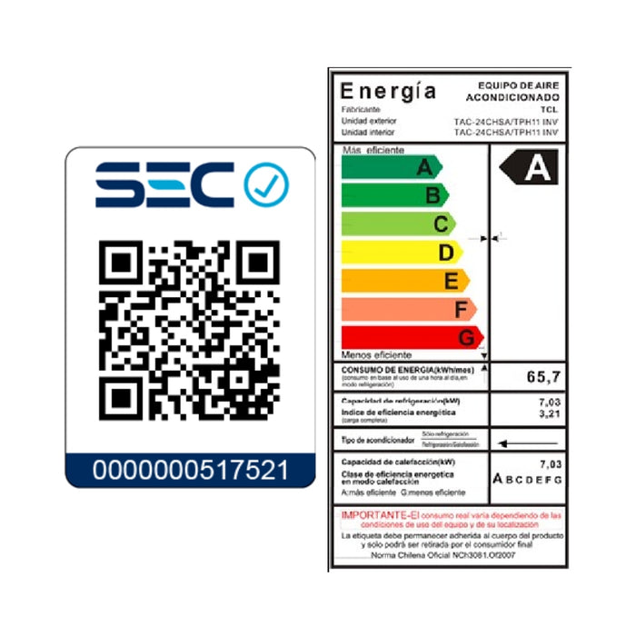 Aire Acondicionado Inverter TCL BreezeIN 24000 BTU WIFI