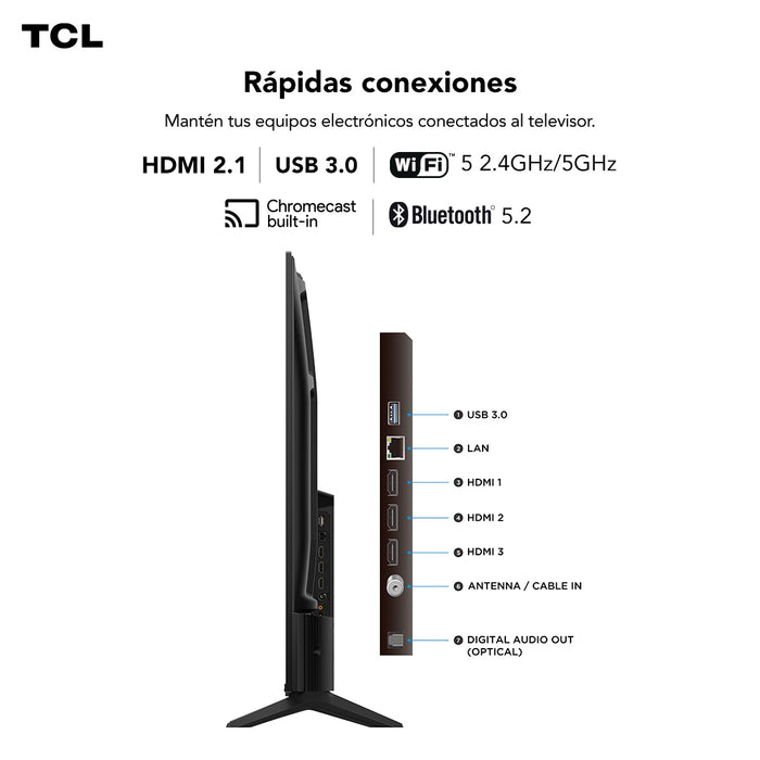 Smart TV 85" TCL 4K UHD QLED 85T6C