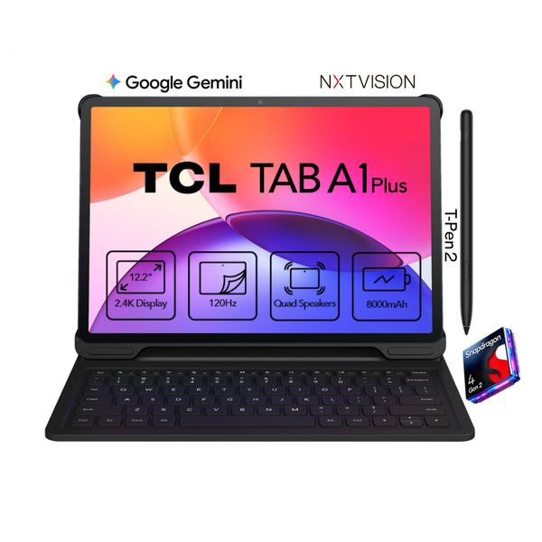 Tablet TCL A1 Plus 128GB + 6GB + Lápiz + Flip Case + Teclado