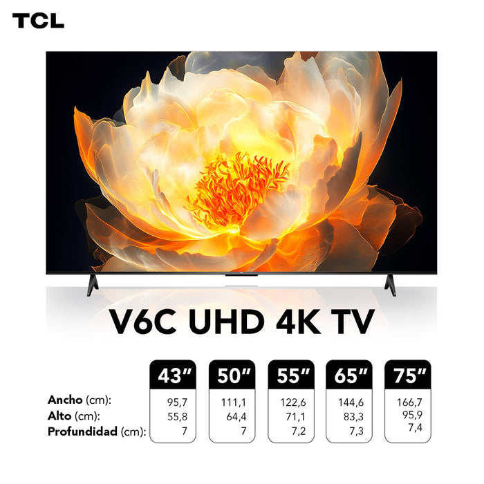 Smart TV 43" TCL 4K UHD 43V6C