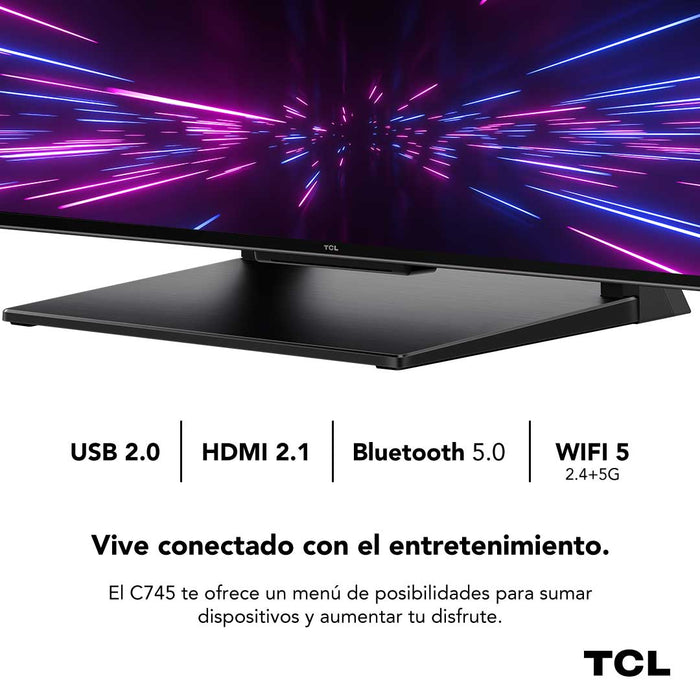 QLED 65" TCL 65C745 4K HDR Smart TV Google TV