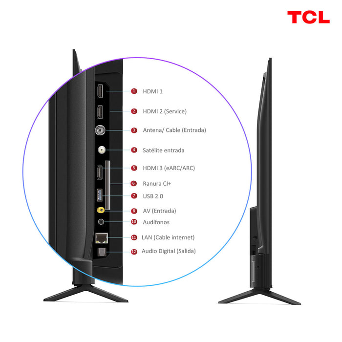 LED 50" TCL 50P635 4K HDR Smart TV Google TV