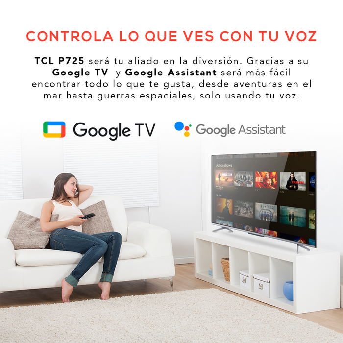 LED 55" TCL 55P725 4K HDR Smart TV Google TV