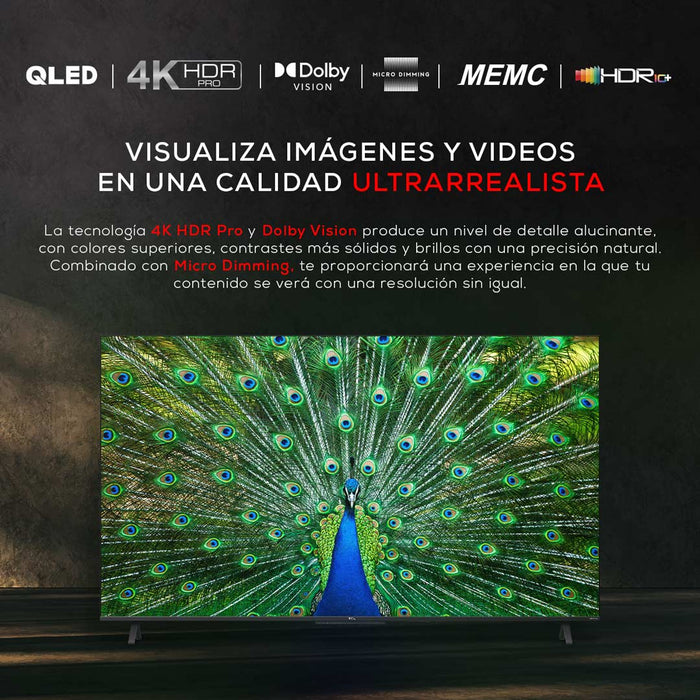 QLED 55" TCL 55C725 4K HDR Smart TV Google TV