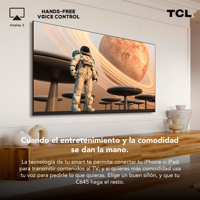 QLED 50" TCL 50C645 4K HDR Smart TV Google TV